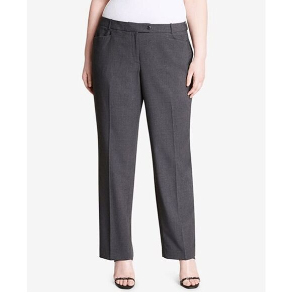 Charter Club Grey Black Herringbone Pockets Belt Loops Tummy Control Pants Size - Picture 1 of 9